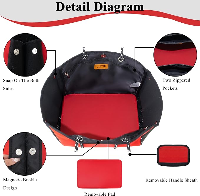 QOGiR Neoprene Multipurpose Beach Bag Tote - Image 3
