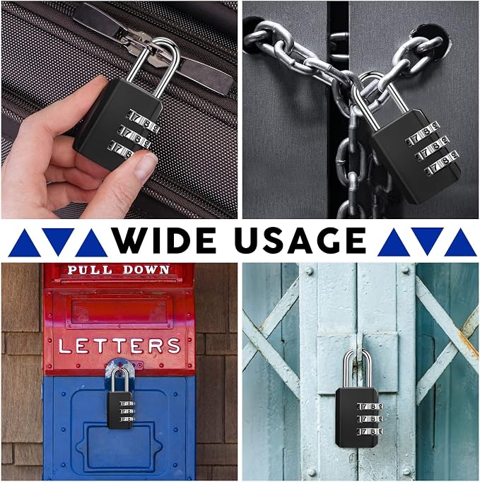 Chumia 16 Pack 3 Digit Combination Lock Small Combo Locks Waterproof Luggage - Image 7