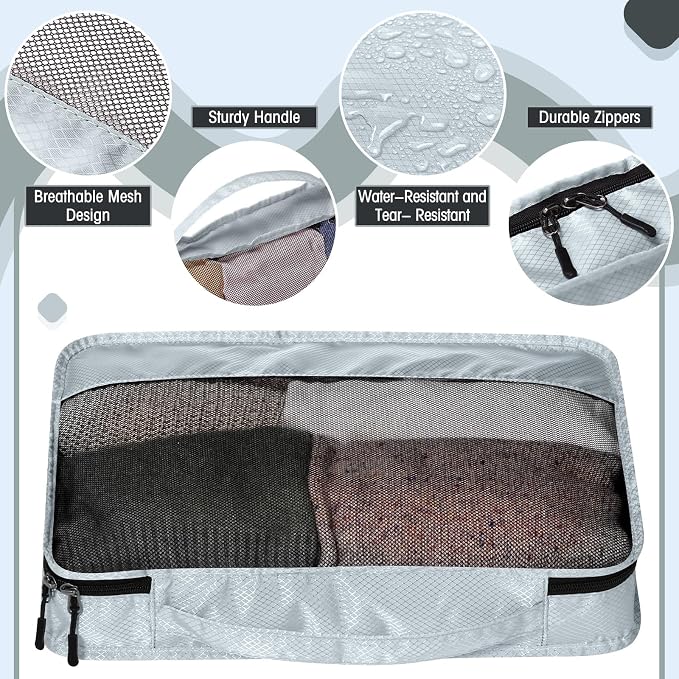 5 Pcs Packing Cubes for Suitcase Large Travel Cubes Carry on Luggage Organizer - Image 3