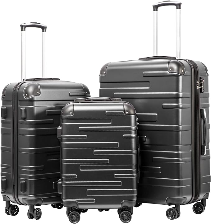 Coolife Luggage Expandable Suitcase 3 Piece Set by COOLIFE