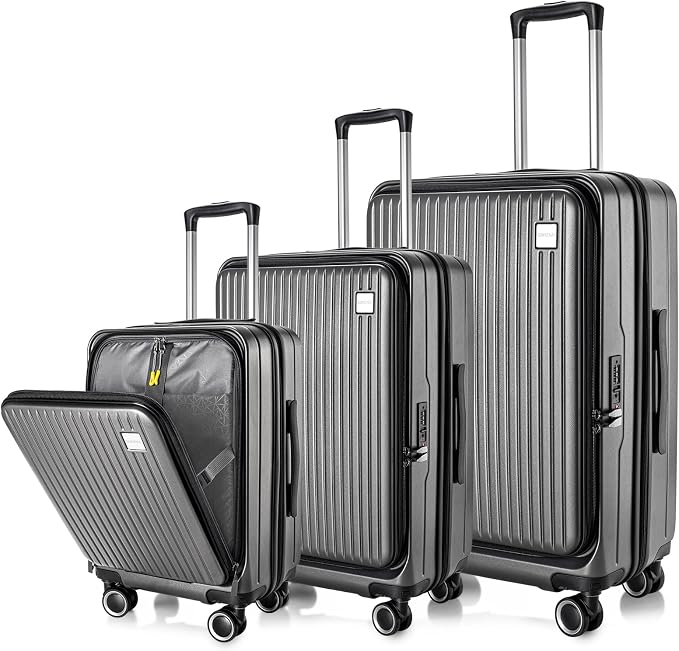Luggage Sets 3 Piece, ABS Lightweight 20in/24in/28in Luggage, Expandable Carry by SONSENAI