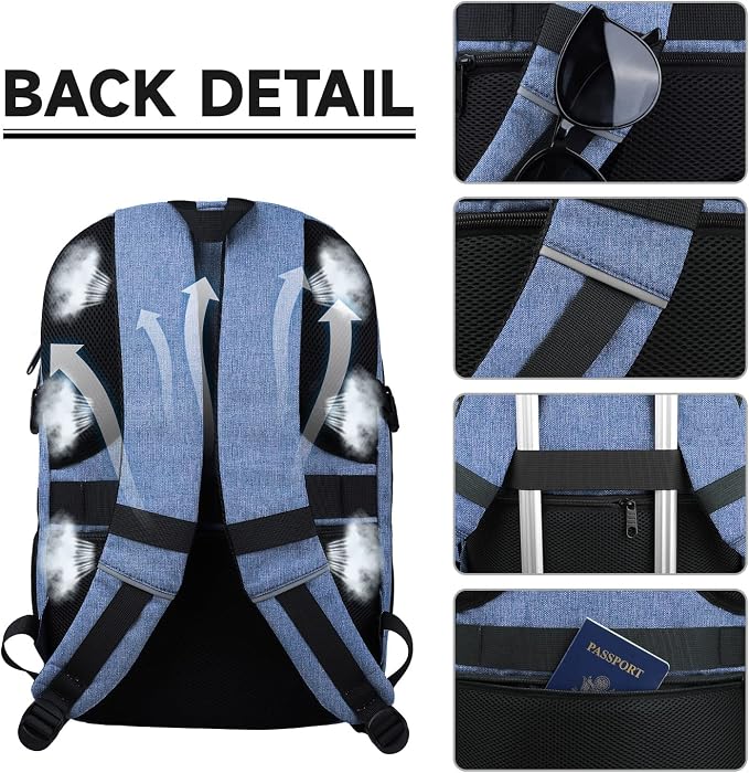 Lapsouno Travel Laptop Backpack, Travel Backpack, TSA Laptop Backpack, 15.6 - Image 3