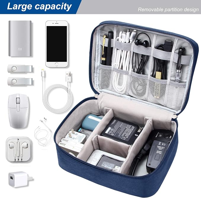 Electronics Organizer Travel Universal Cable Organizer Bag Waterproof - Image 2