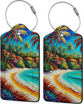 Seaside Town 2-Pcs Premium Leather Tags by Unknown