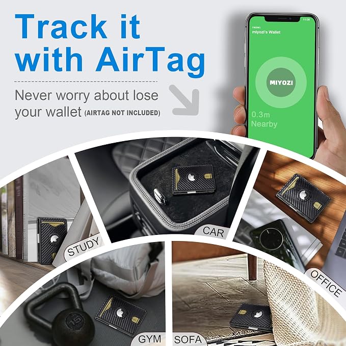Airtag Wallet for Men, with Money Clip 11 Cards Slim Front Pocket Leather RFID - Image 7