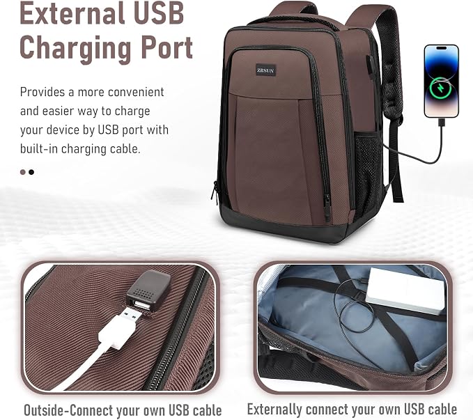 Travel Backpack, Business Anti Theft Slim Sturdy Laptops Backpack - Image 2