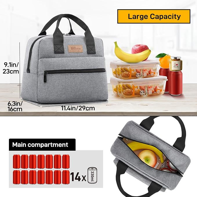HOMESPON Insulated Lunch Bag for Women Men Lunch Box Cooler Lunch Tote for Work - Image 3