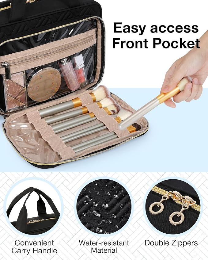 BAGSMART Toiletry Bag Hanging Travel Makeup Organizer - Image 3