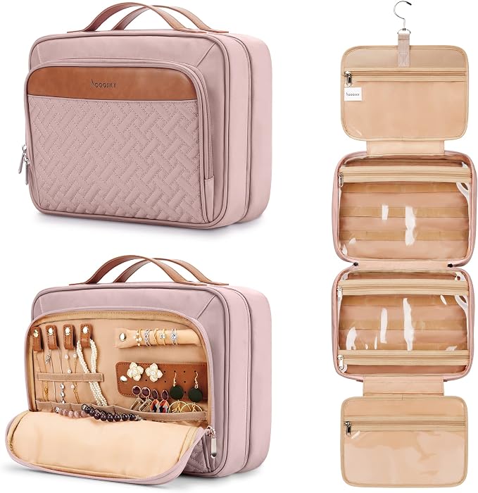 Travel Hanging Toiletry Bag for Women, Extra Large Makeup Bag, Holds Full-Size by COOSKY