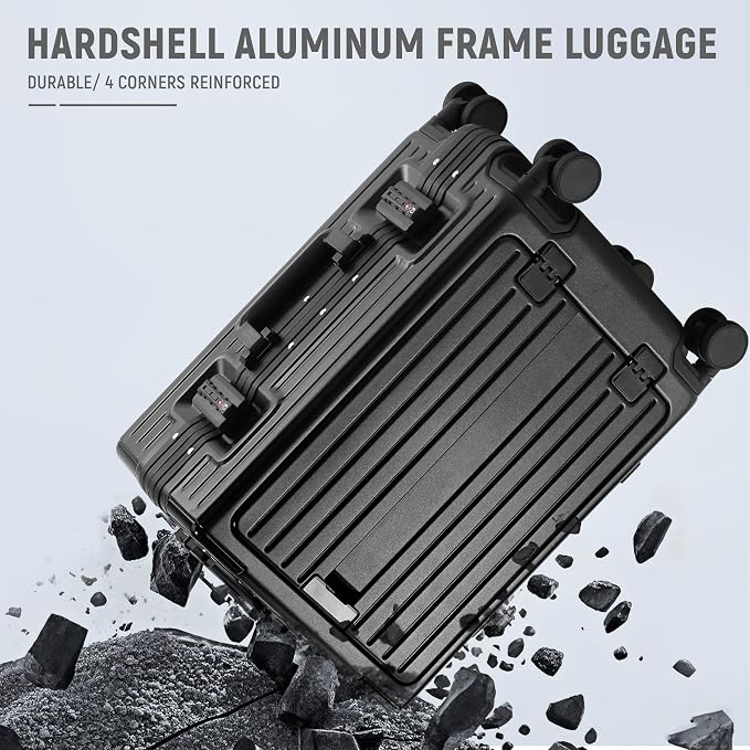 UrbanExplorer 24 Inch Check-In Aluminum Frame Luggage, ABS+PC Hard Shell - Image 6