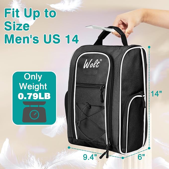 Wolt |Golf Shoe Bag for Travel- Zippered Shoes Carrier Bags - Image 2