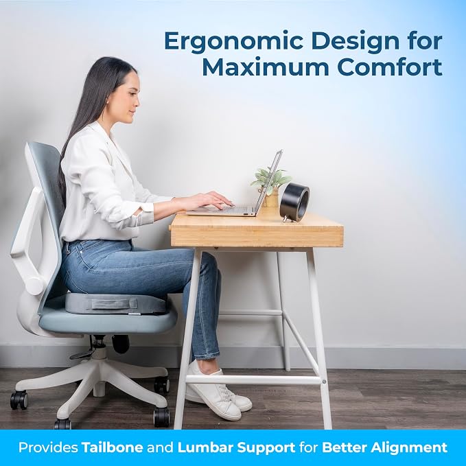LuminaRest® Gel Seat Cushion for Long Sitting – CertiPUR-US® Certified Memory - Image 8