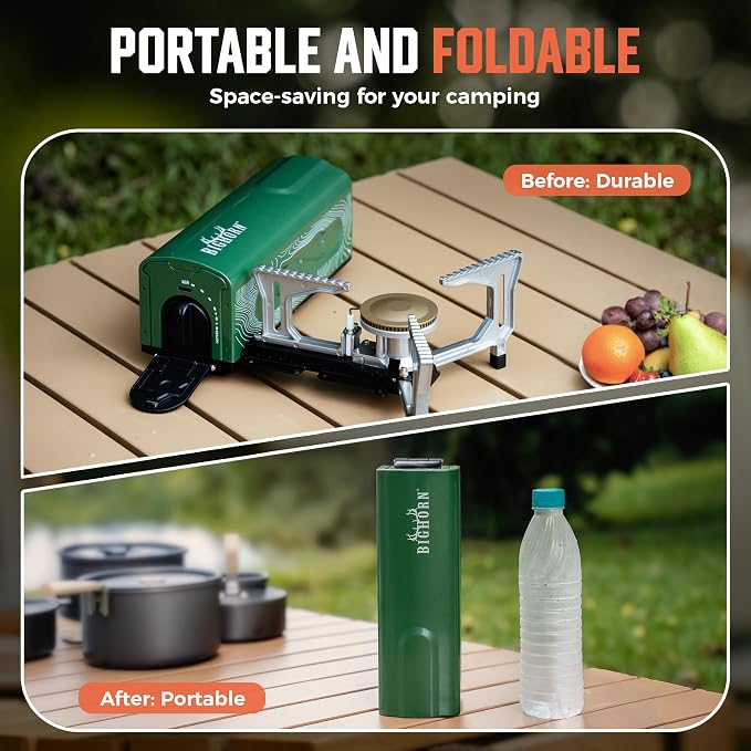BIG HORN OUTDOORS Butane Camping Stove, Portable Folding Gas Burner - Image 2