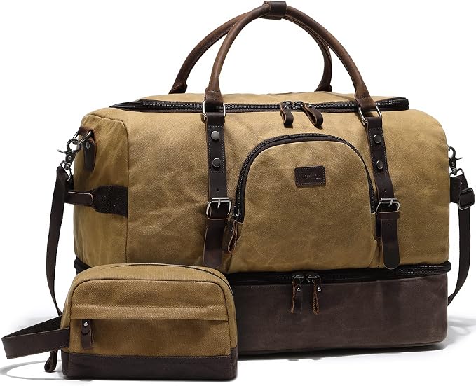 Nerlion Weekender Bag with Shoe Compartment Large Overnight Bag by Nerlion