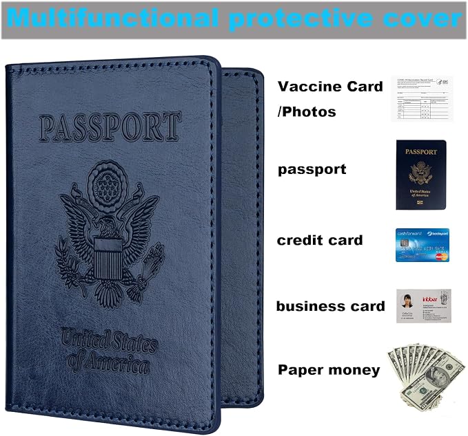 Herain Passport Holder 2Pcs, Passport Cover Wallet Case - Image 5