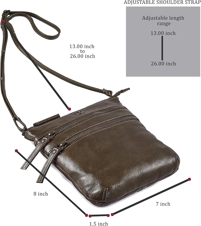 Crossbody Sling Bag for Women Small Real Leather Purse Vintage Travel Crossover - Image 3