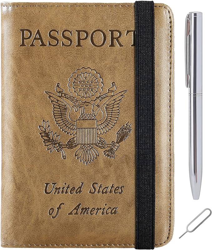 Passport Holder Cover Wallet Travel Essentials RFID Blocking Leather Card Case by PASCACOO