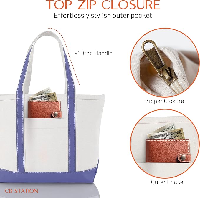 CB STATION Medium Classic Canvas Tote Bag - Image 3