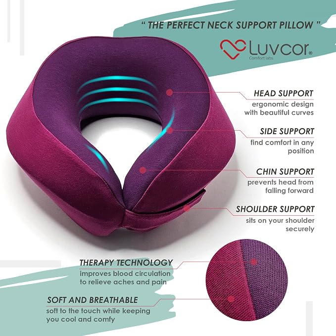 Premium Quality Memory Foam Travel Neck Pillow Bundle - Image 2