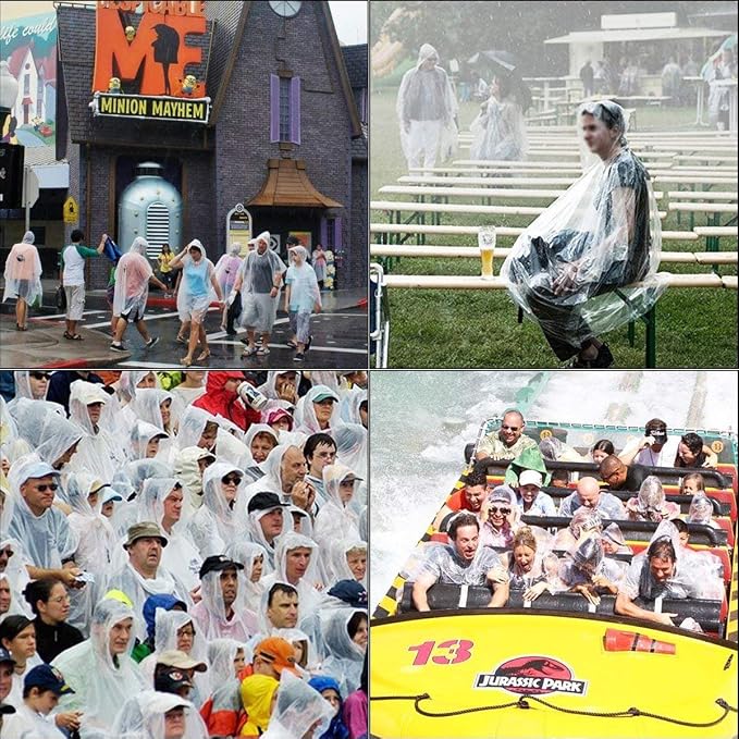Rain Ponchos, with Drawstring Hood （10 Pack） Emergency Disposable Rain Ponchos - Image 6