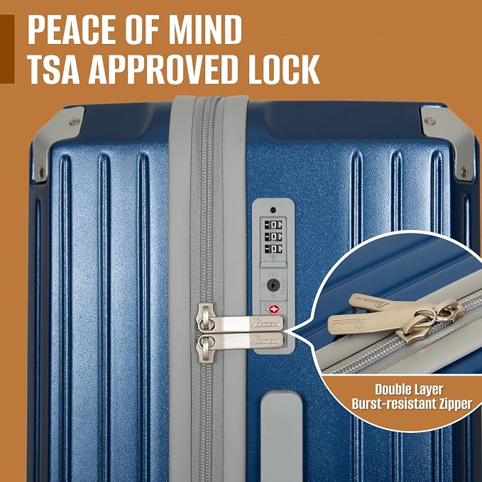 Romswi Suitcase Set with TSA Lock Cup Holder, Hardside Spinner Suitcase with - Image 4