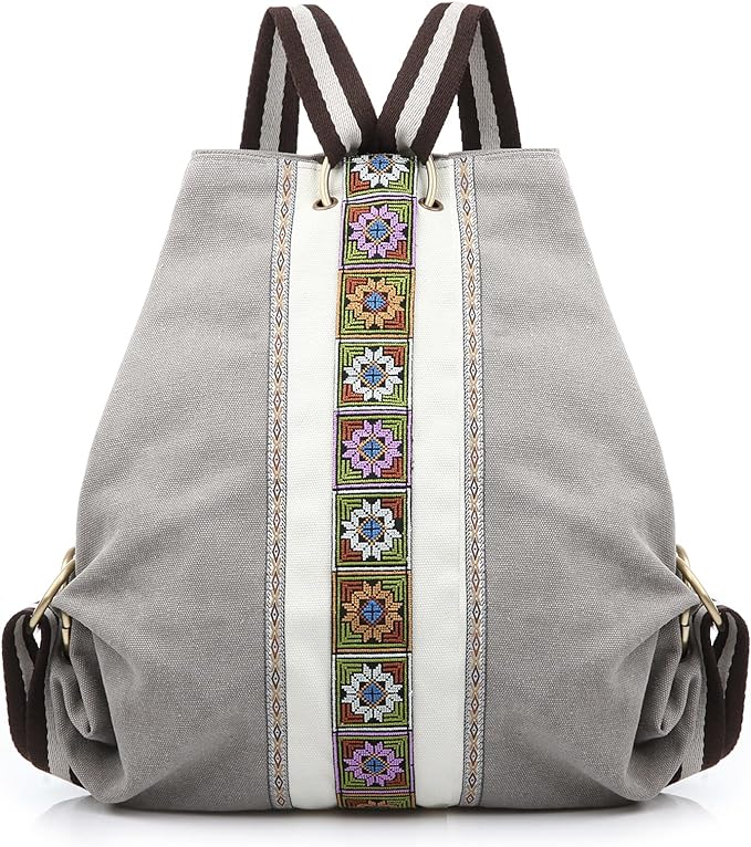Goodhan Women Canvas Backpack Daypack Casual Shoulder Bag, Vintage Heavy-duty by Goodhan