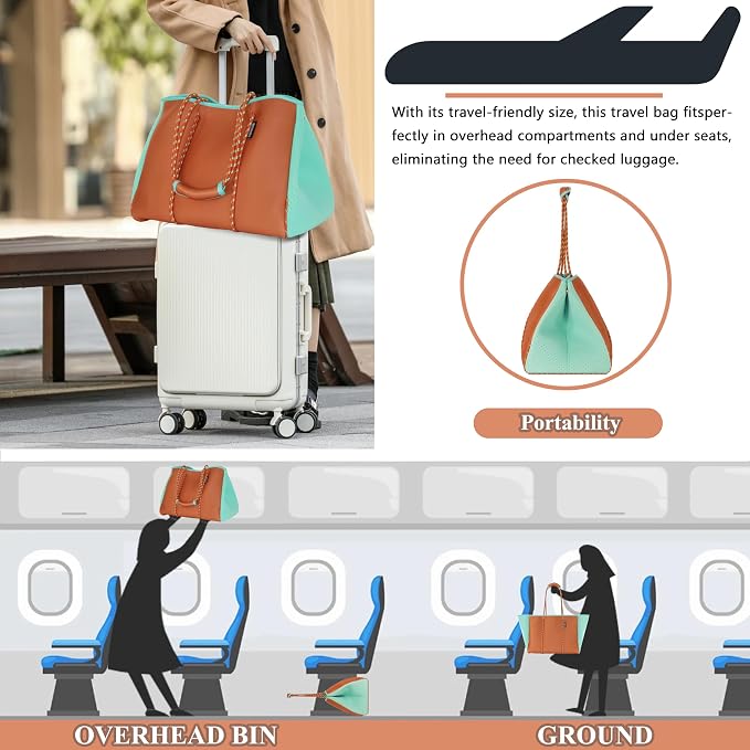 QOGiR Neoprene Multipurpose Beach Bag Tote - Image 4