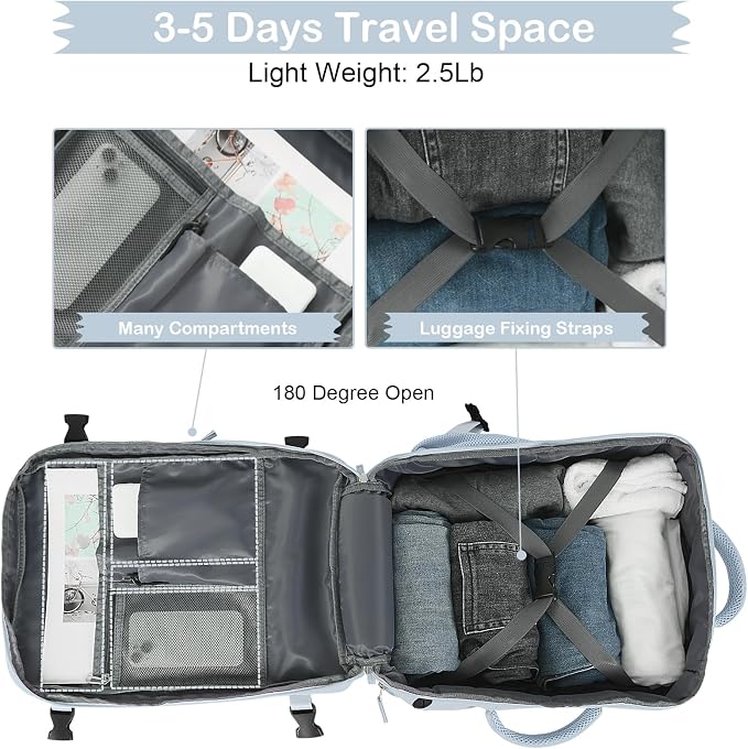 Hanples Large Travel Backpack for Women, 35L Carry on Luggage Backpack - Image 8