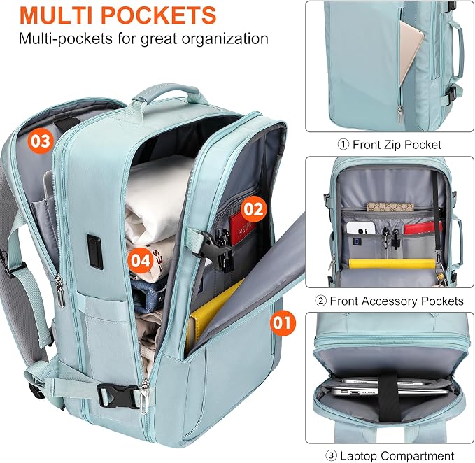 PIJUSHI Travel Backpack for Women Expandable Carry on Luggage Backpack Airline - Image 4