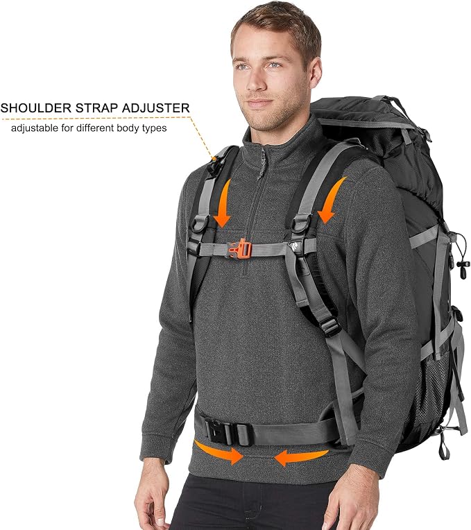 Loowoko 50L Hiking Backpack, Waterproof Camping Essentials Bag - Image 4