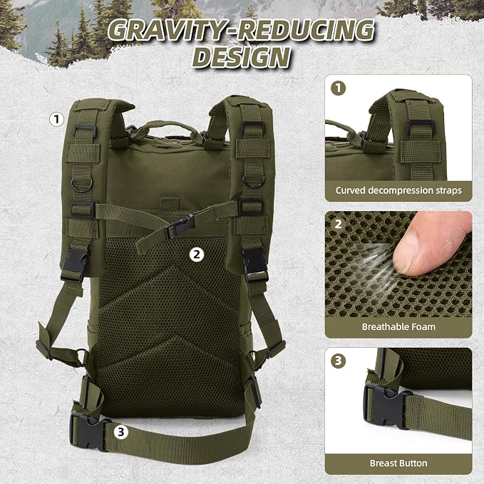 Small Military Tactical Backpack, 30L Tactical Assault Bag - Image 8