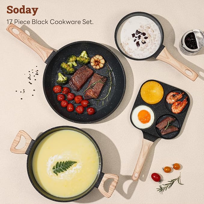 17 Pcs Pots and Pans Set Non Stick Kitchen Cookware Sets Nonstick Induction - Image 8