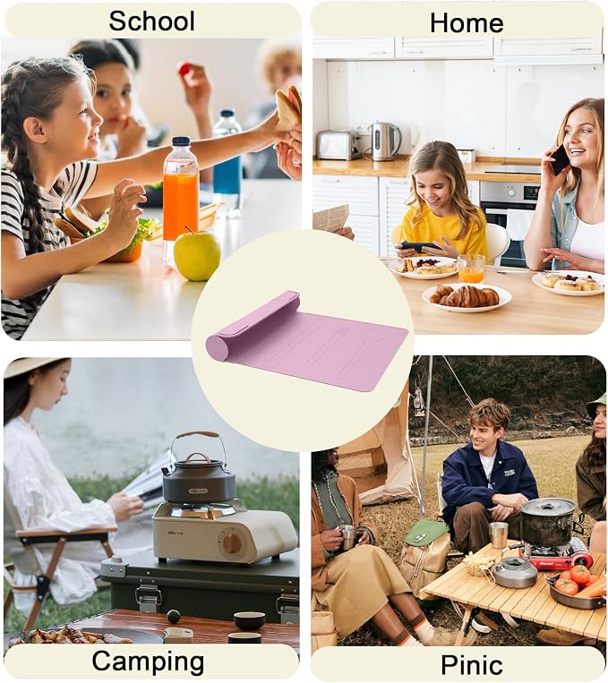 Utensil Box, Tableware Silicone Portable Box Silverware mat, Suitable - Image 8