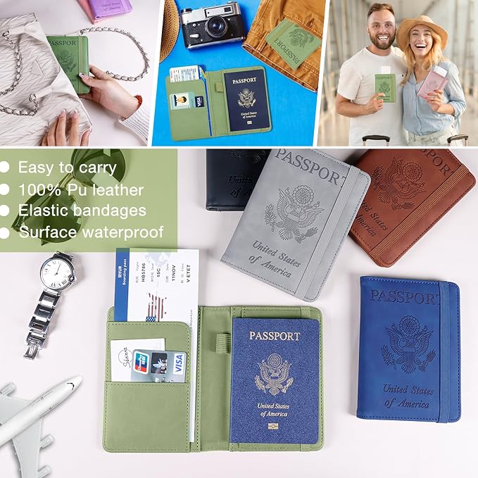 Melsbrinna Premium Leather Passport Holder Covers Case, Waterproof Rfid - Image 6