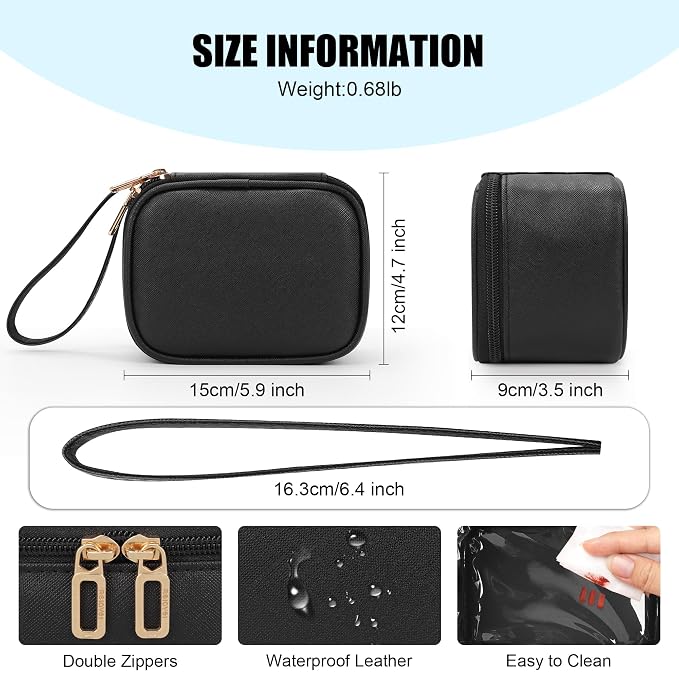 Relavel Mini Makeup Bag with Led Mirror, Small Cosmetic Bag with 3 Light Modes - Image 2