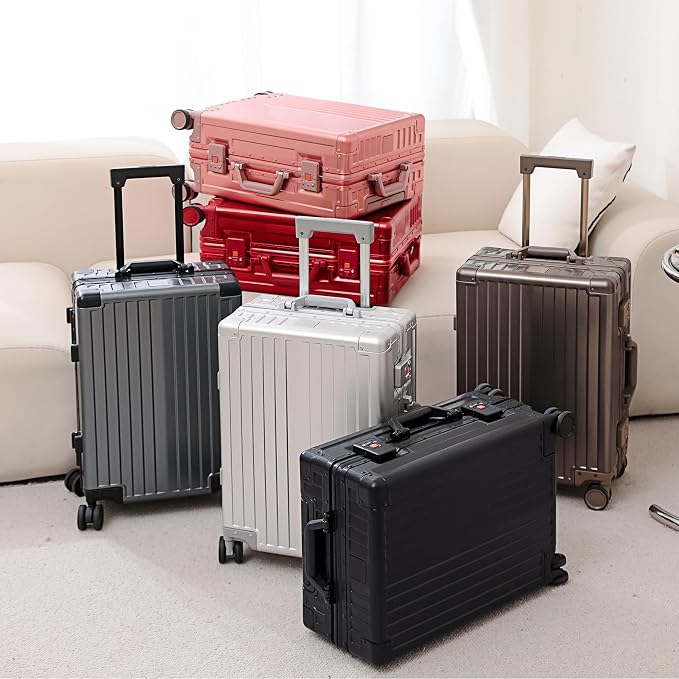YYW Aluminum Carry-On Luggage Airline Approved Lightweight Suitcase - Image 9