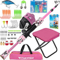 Kids Fishing Pole Set, Telescopic Fishing Rod Reel Combo Kids Starter Kit by THKFISH