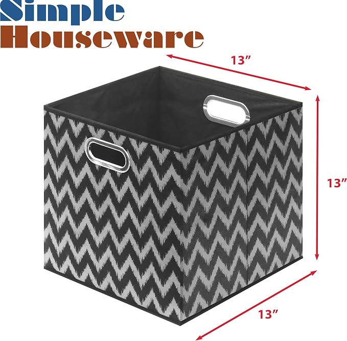 SIMPLE HOUSEWARE 13-Inch Collapsible Fabric Cube Storage Bin - Image 6