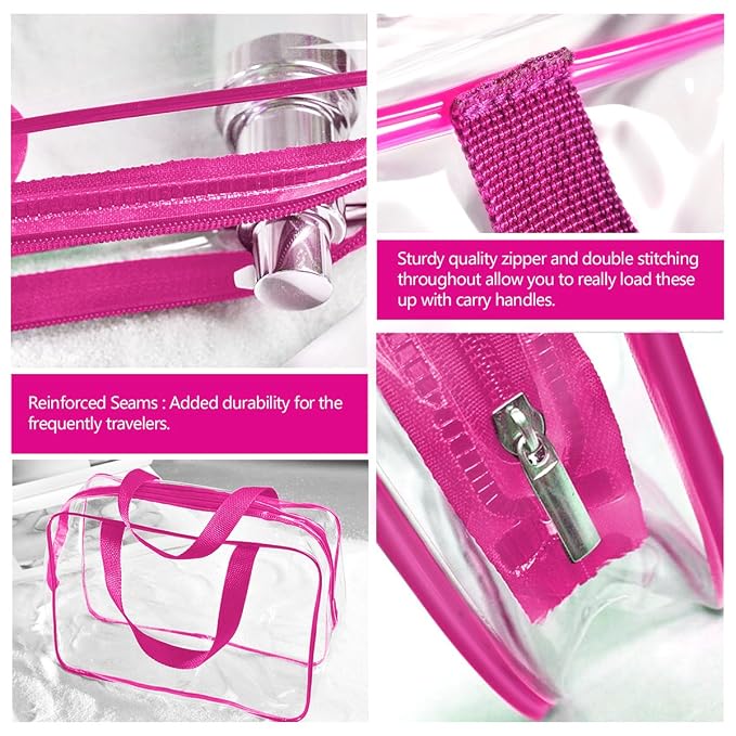 3Pcs Crystal Clear PVC Travel Toiletry Bag Kit - Image 3