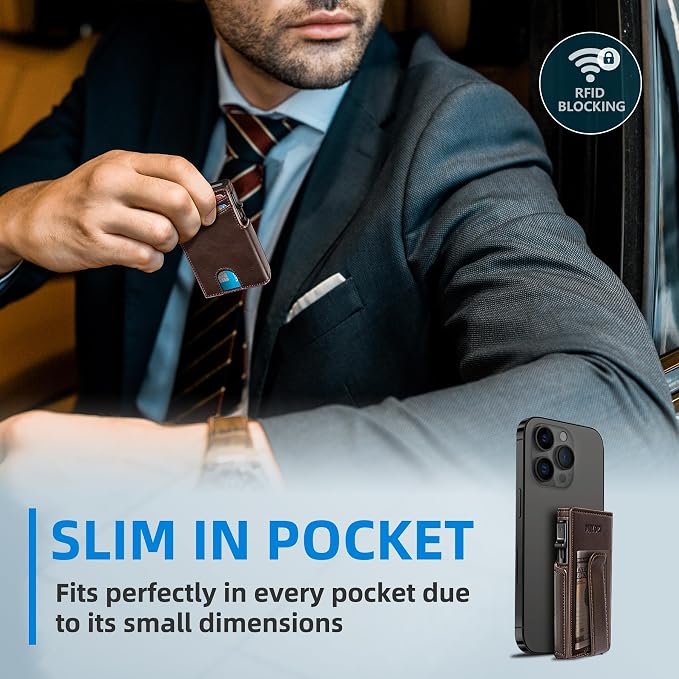 Wallet for Men with Money Clip Coins Pocket ID Window Gift Boxed, Slim Smart - Image 7