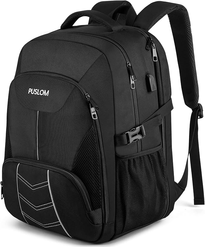 Extra Large Backpack for Men 55L, 18.4Inch Travel Laptop Backpack by PUSLOM