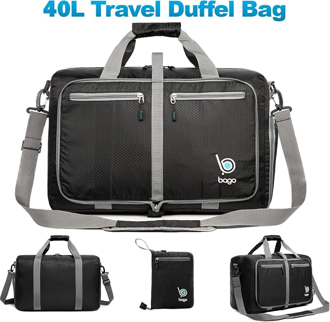Bago Foldable Duffel Bags for Traveling Women & Men - 40L Sports Packable - Image 12