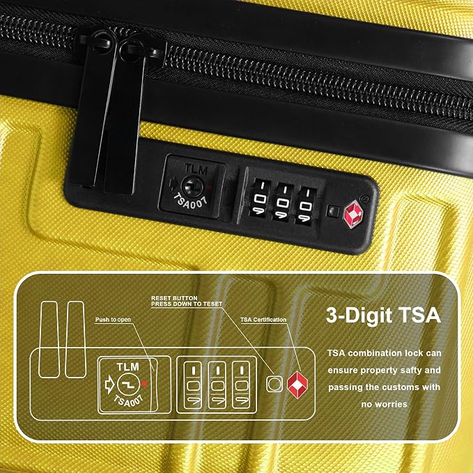 Luggage Sets 4 Piece, ABS PC Lightweight Suitcases - Image 3