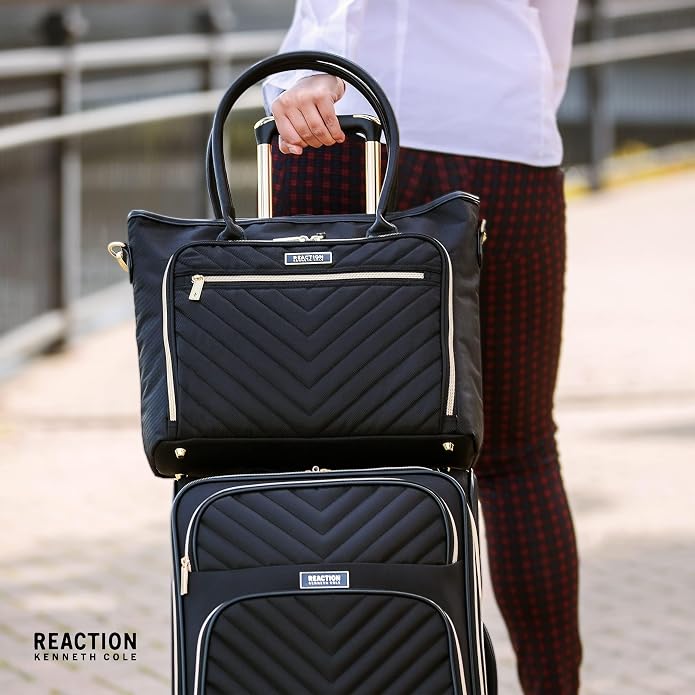 Kenneth Cole REACTION Chelsea Quilted Chevron 15" Laptop & Tablet Business Tote - Image 7