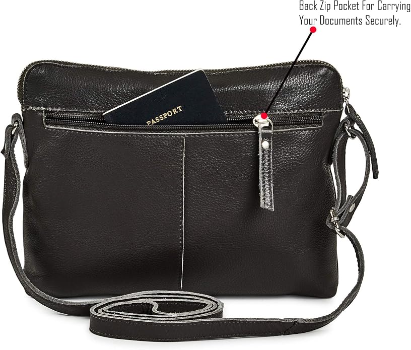 Wise Owl Accessories Small Soft Pebbled Real Leather Crossbody Handbags Purses - Image 4