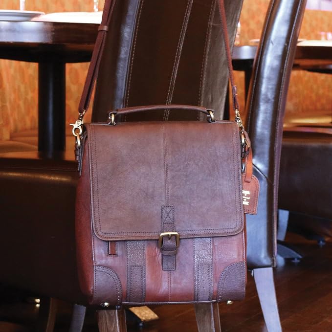 Wine Enthusiast 3-Bottle Leather Wine Tote Bag | Handcrafted Leather Wine - Image 4