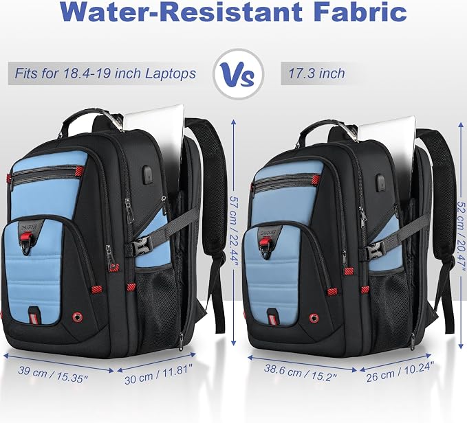 Z-MGKISS 18.4"-19" Extra Large Laptop Backpack, Water-Resistant Gaming Laptop - Image 2