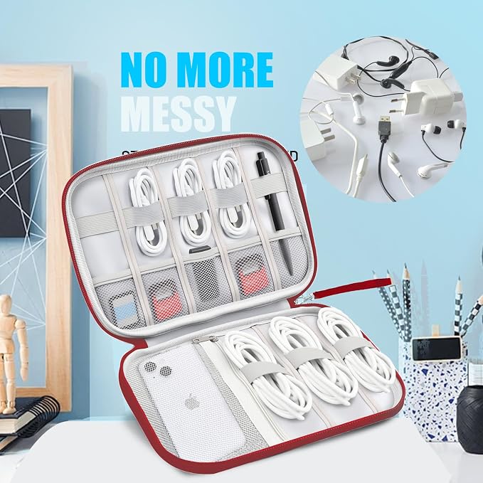 Travel Cable Organizer Bag, Electronics Organizer Tech Pouch - Image 5