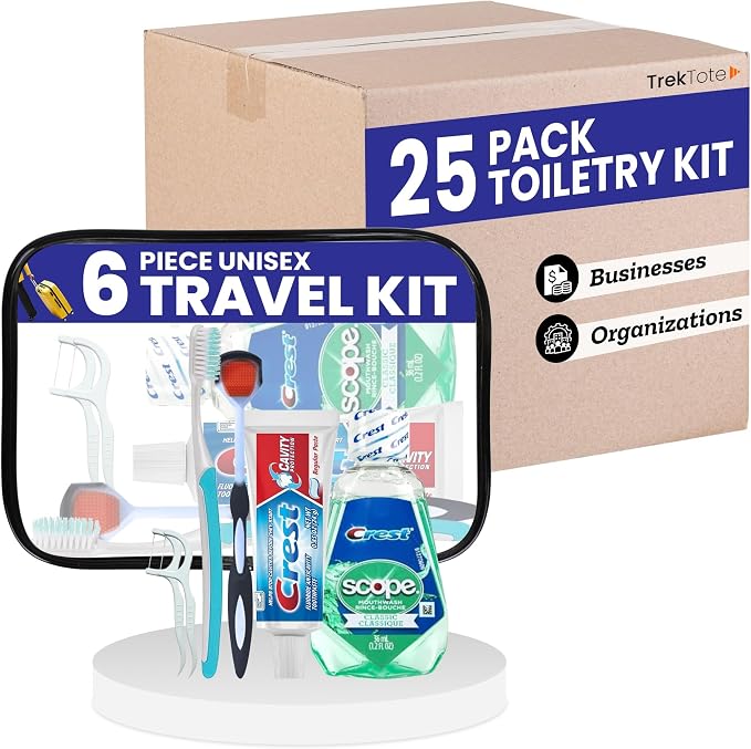 Trektote 6-Piece Travel Size Toothbrush and Toothpaste Set by Trektote