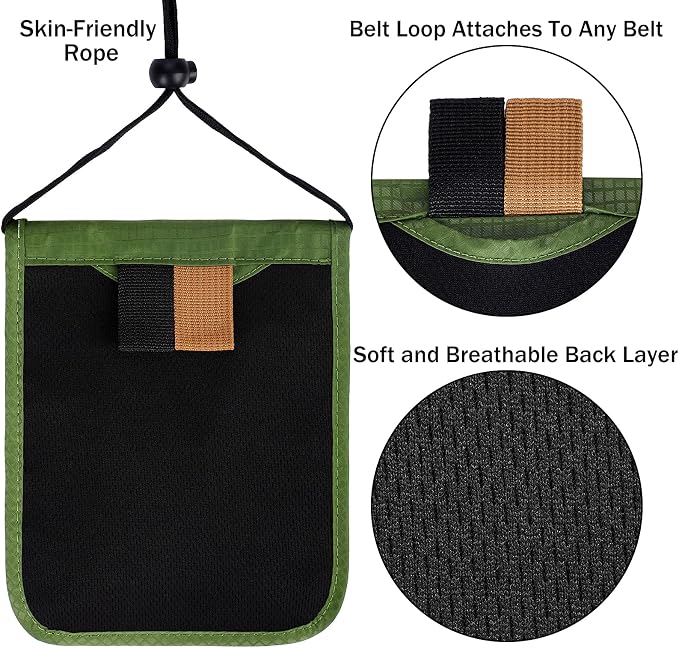 Travel Pouch Neck Wallet Family Passport Holder Organizer Case - Image 5
